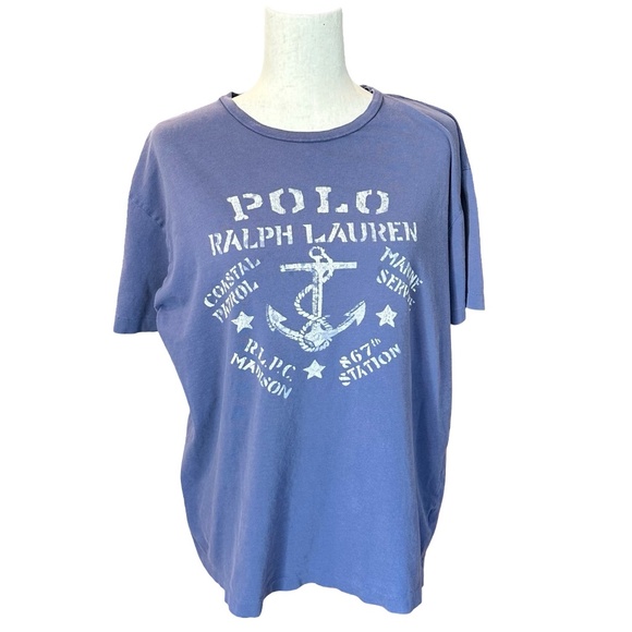 Ralph Lauren Polo Men's Short Sleeve Graphic Tee Blue Size Medium - Picture 1 of 7